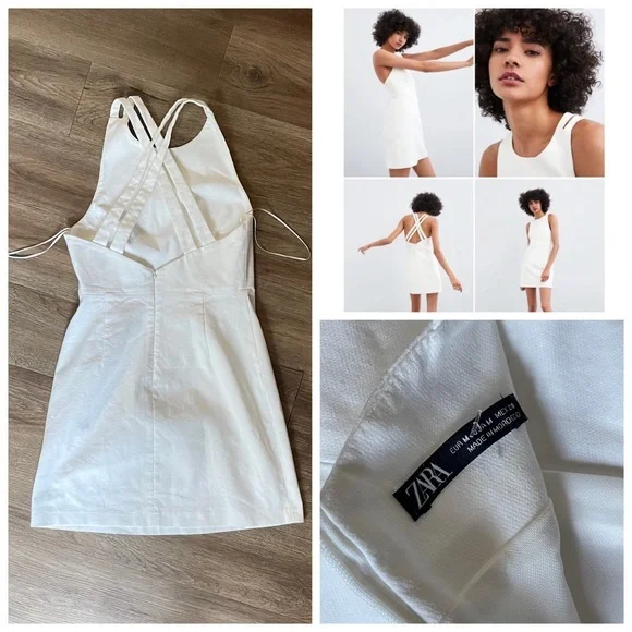 Zara Dresses Zara Crossover Back Mini White Dress Poshmark